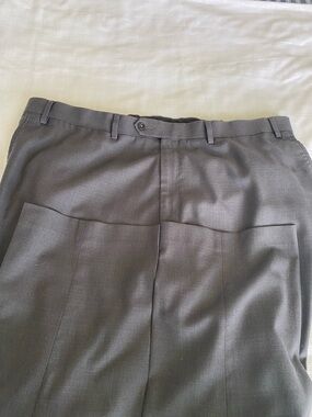 Dark Grey Flat Front Slacks 44x34 TravelSmart Tall Men